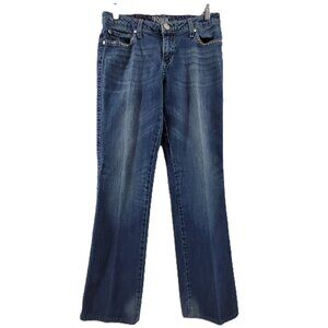 Wrangler Jeans Women's 5/6 Blue Rock 47 Low Rise Bootcut Stretch Hemmed 28x 31.5